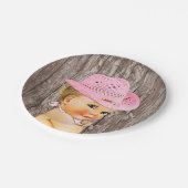 女性のカーボーイ素朴ベビーシャワー ペーパープレート (アングル)