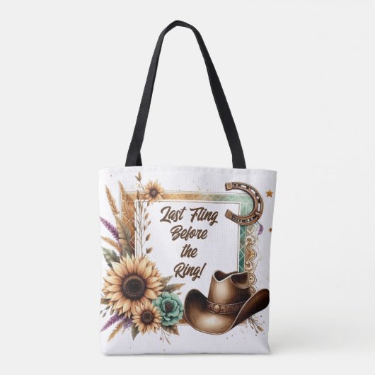女性のカーボーイ素朴花嫁リングや輪前の最後の浮気 トートバッグ (裏面)