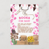 女性のカーボーイ素朴西部の牛の茶色のベビーは本をもたらす エンクロージャーカード (正面)