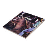 女性のカーボーイ絵を描と馬 タイル (側面)