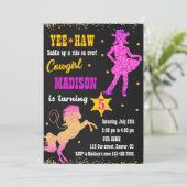 女性のカーボーイ誕生日の招待ウェスタン 招待状 (スタンド正面)