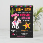 女性のカーボーイ誕生日の招待ワイルドウェスタン西1日 招待状 (スタンド正面)
