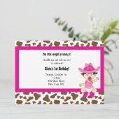 女性のカーボーイ誕生日への招待（アジア） 招待状 (スタンド正面)