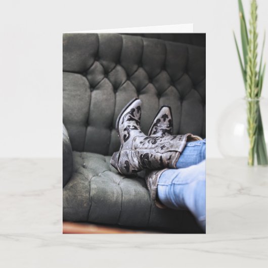 女性のカーボーイ誕生日カード カード (正面)