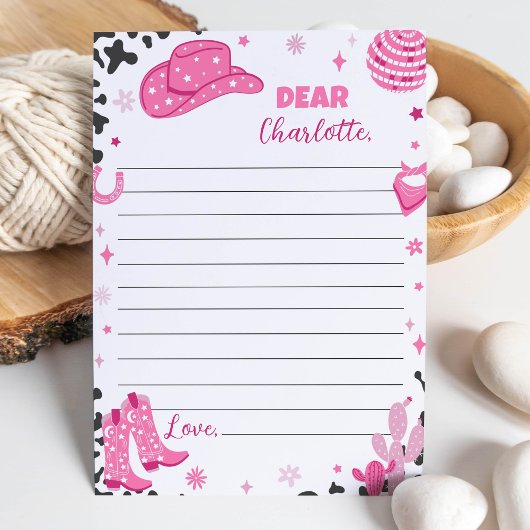 女性のカーボーイ誕生日タイムカプセルノートメッセージカード サンキューカード