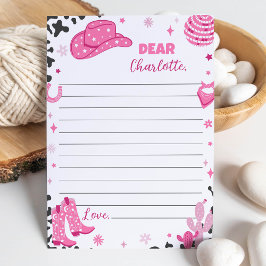 女性のカーボーイ誕生日タイムカプセルノートメッセージカード サンキューカード