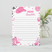 女性のカーボーイ誕生日タイムカプセルノートメッセージカード サンキューカード (スタンド正面)