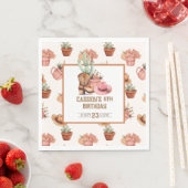 女性のカーボーイ誕生日テーマパーティウィルドウェスト スタンダードランチョンナプキン (インサイチュ)