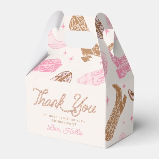 女性のカーボーイ誕生日パーティーの好意ボックス フェイバーボックス (正面サイド)
