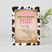 女性のカーボーイ誕生日パーティーの招待 招待状 (スタンド正面)