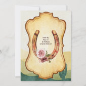 女性のカーボーイ誕生日パーティー馬ワイルドとフリー 招待状 (裏面)