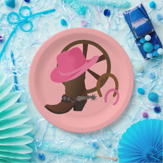 女性のカーボーイ誕生日パーティー ペーパープレート (パーティー)