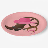 女性のカーボーイ誕生日パーティー ペーパープレート (アングル)