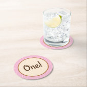 女性のカーボーイ誕生日パーティー ラウンドペーパーコースター (インサイチュ)