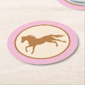 女性のカーボーイ誕生日パーティー ラウンドペーパーコースター (アングル)