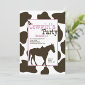 女性のカーボーイ誕生日パーティー 招待状 (スタンド正面)