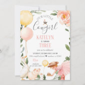 女性のカーボーイ誕生日招待状と緑 招待状 (正面)