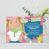 女性のカーボーイ誕生日招待状ブロンド 招待状 (スタンド正面)