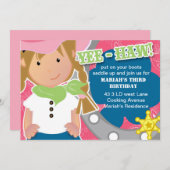 女性のカーボーイ誕生日招待状ブロンド 招待状 (正面/裏面)