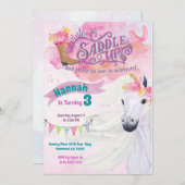 女性のカーボーイ誕生日招待状ホース招待状 招待状 (正面/裏面)