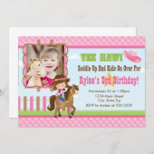 女性のカーボーイ誕生日招待状5x7カードブルネット 招待状 (正面/裏面)