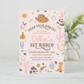 女性のカーボーイ誕生日招待状 |女性のカーボーイ招待状 招待状 (スタンド正面)