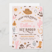 女性のカーボーイ誕生日招待状 |女性のカーボーイ招待状 招待状 (正面/裏面)