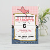 女性のカーボーイ誕生日招待状 招待状 (スタンド正面)