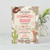 女性のカーボーイ誕生日招待状 招待状 (スタンド正面)