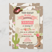 女性のカーボーイ誕生日招待状 招待状 (正面/裏面)