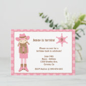 女性のカーボーイ誕生日招待状 招待状 (スタンド正面)