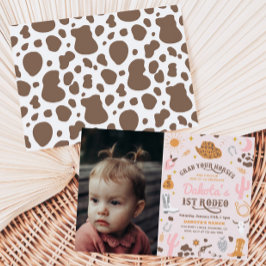 女性のカーボーイ誕生日招待状 |第1回ロデオ招待状 招待状