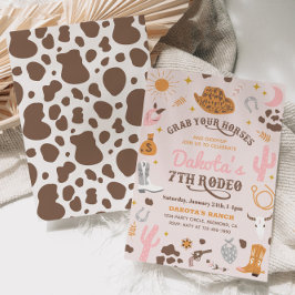 女性のカーボーイ誕生日招待状 |第7回ロデオ招待状 招待状