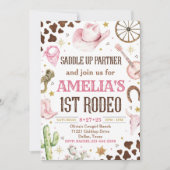 女性のカーボーイ誕生日招待状、1stロデオ招待状 招待状 (正面)