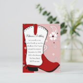 女性のカーボーイ起動誕生日 招待状 (スタンド正面)