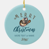 女性のカーボーイ馬カウボーイブーツハットウェスタンフローラ セラミックオーナメント (裏面)