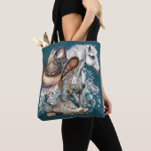 女性のカーボーイ馬カウボーイブーツハットウェスタンフローラ トートバッグ (クローズアップ)