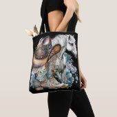 女性のカーボーイ馬カウボーイブーツハットウェスタンフローラ トートバッグ (クローズアップ)