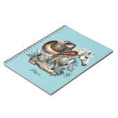 女性のカーボーイ馬カウボーイブーツハットウェスタンフローラ ノートブック (左側)