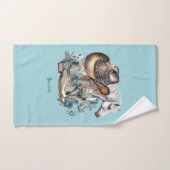 女性のカーボーイ馬カウボーイブーツハットウェスタンフローラ バスタオルセット (ハンドタオル)