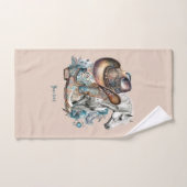 女性のカーボーイ馬カウボーイブーツハットウェスタンフローラ バスタオルセット (ハンドタオル)