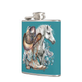 女性のカーボーイ馬カウボーイブーツハットウェスタンフローラ フラスク (左)