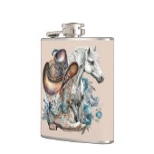 女性のカーボーイ馬カウボーイブーツハットウェスタンフローラ フラスク (左)