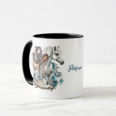 女性のカーボーイ馬カウボーイブーツハットウェスタンフローラ マグカップ (正面左)