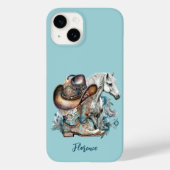 女性のカーボーイ馬カウボーイブーツハットウェスタンフローラ Case-Mate iPhoneケース (裏面)