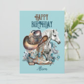 女性のカーボーイ馬フローラ西ブルー誕生日 (スタンド正面)