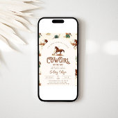 女性のカーボーイ馬ベビーシャワー招待状 招待状