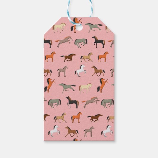 女性のカーボーイ馬好きギフト、女性&ガールズキッド ギフトタグ (正面)