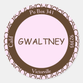 女性のカーボーイ馬蹄形ピンク | ブラウン封筒用シール- ラウンドシール