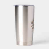 女性のカーボーイ鹿〔雄ジカの〕枝角フローラ 保温保冷タンブラー (右面)